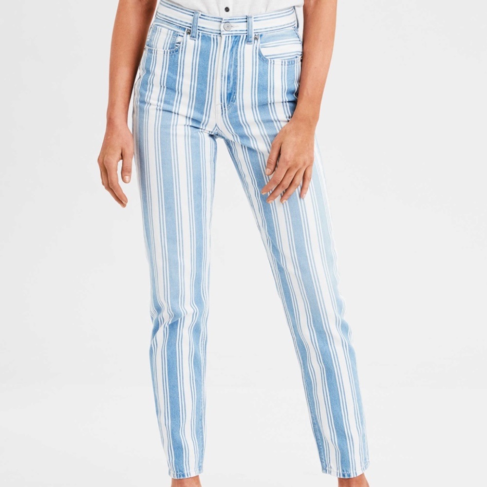 American Eagle Mom Jeans - Pinstripe